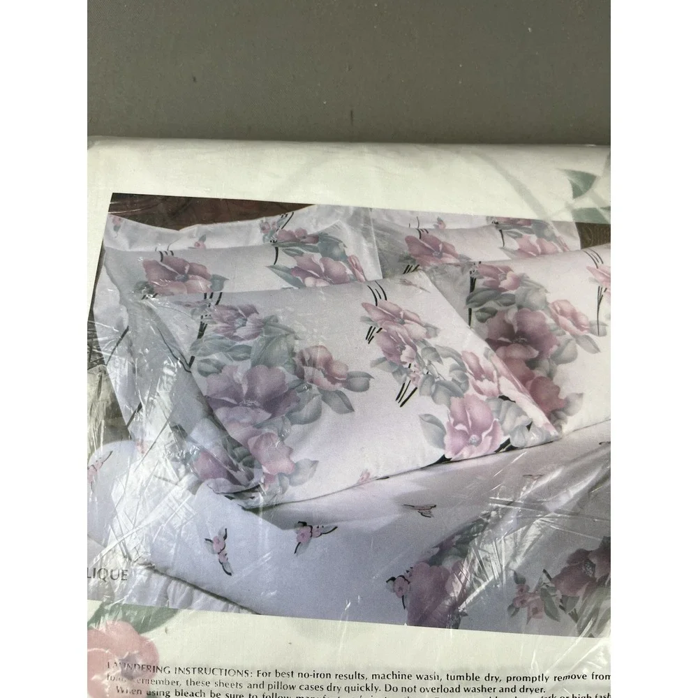 Vintage Springmaid King Lillique Rose Flat Sheet Factory Sealed Package